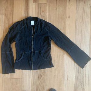 Marika Black Zip Front Lightweight Workout Jacket, Size Medium